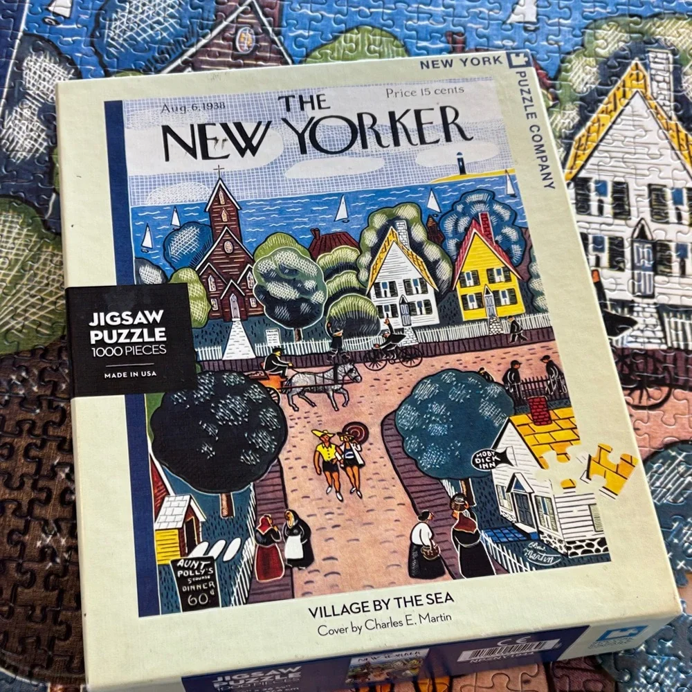 The New Yorker Scenic Town Jigsaw Puzzle - Blue, Yellow, Green